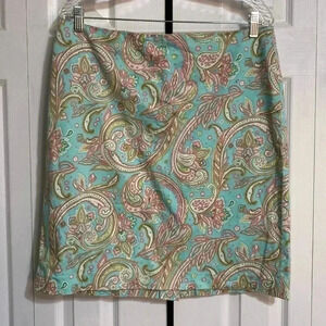 Jones New York country green floral skirt
